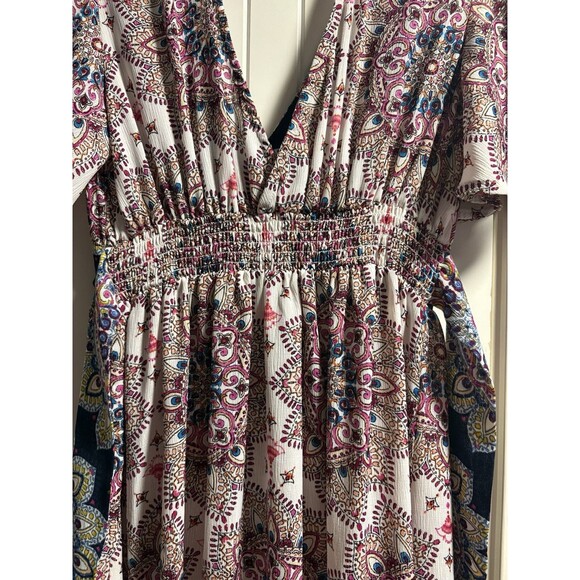 Altar'd State Maxi Dress Womens Medium Boho Floral Flutter Sleeve Festival Fairy - Picture 6 of 10